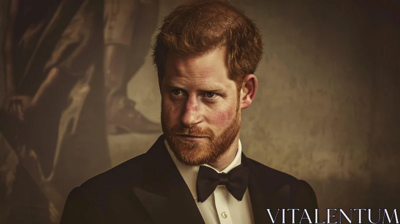 Sophisticated Portrait of Prince Harry AI Image