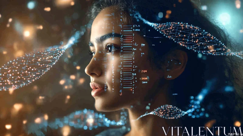 Digital Woman Futuristic Science Concept AI Image