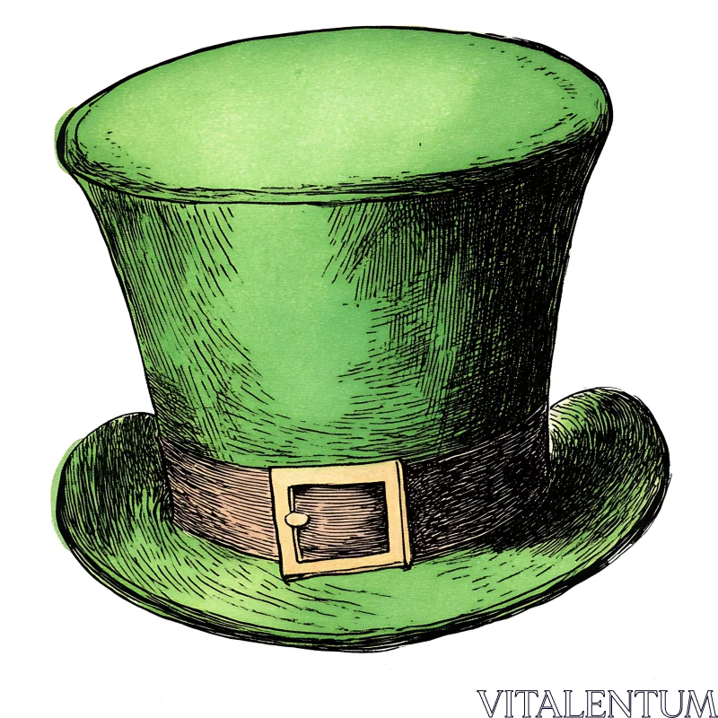 AI ART Green Irish Top Hat Artwork