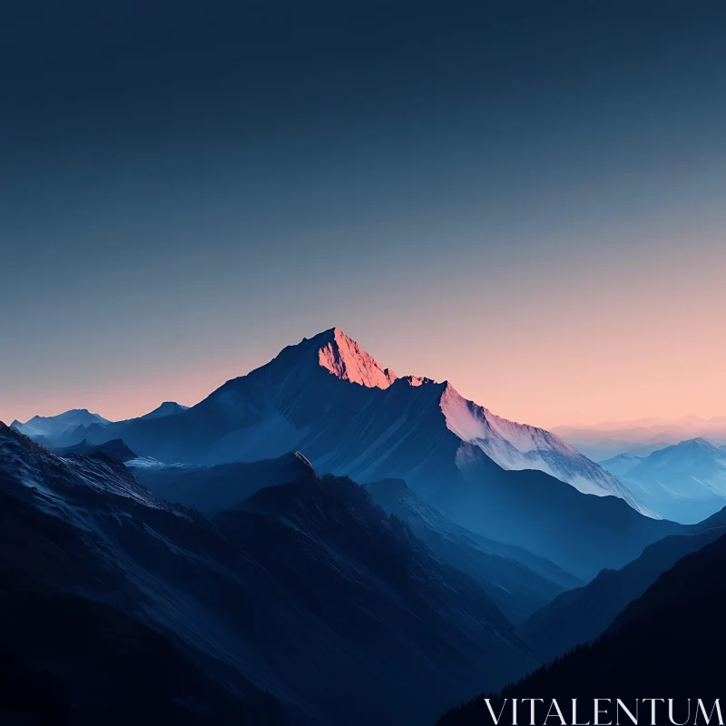 AI ART Snowy Peaks Mountain Vista