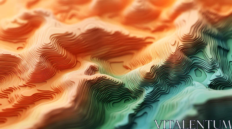 Colorful Topographic Layers AI Image