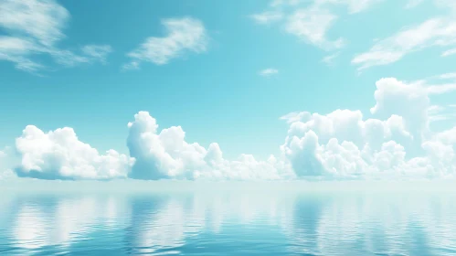 Serene Waterscape with Cloud Reflections