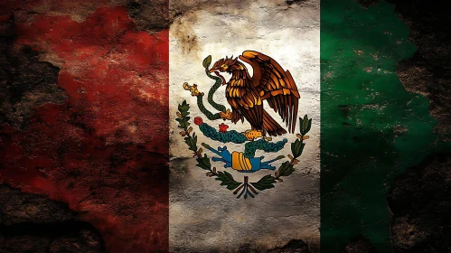 Grunge Style Mexican Flag