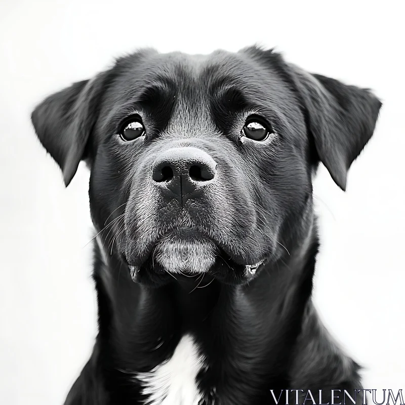 Soulful Black Canine Close-Up AI Image