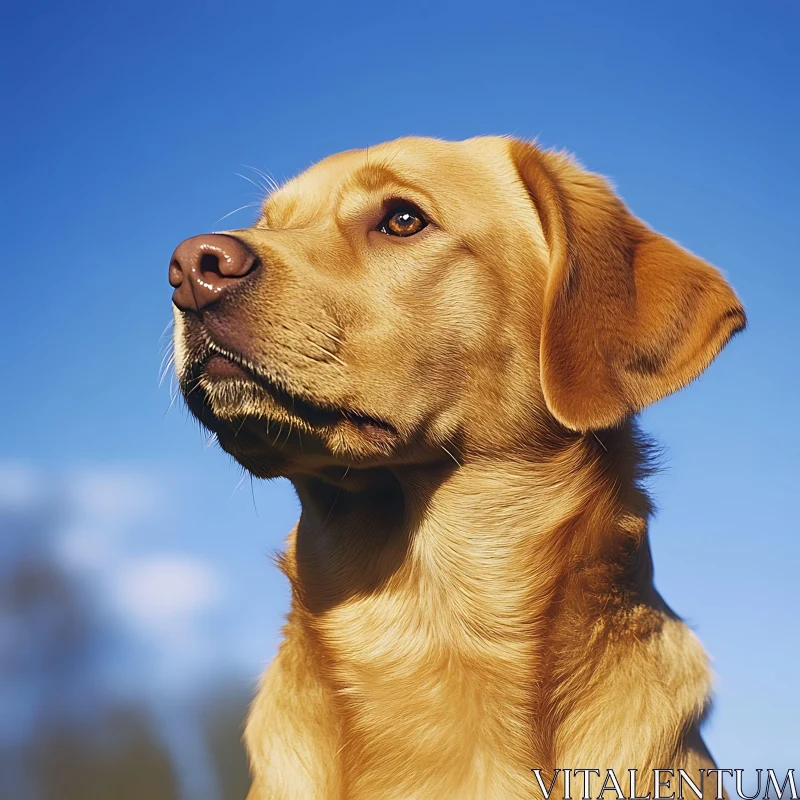 Portrait of a Golden Retriever in Sunlight AI Image