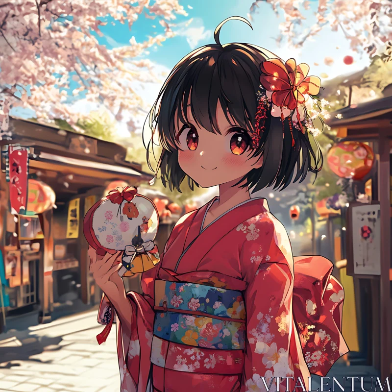 Traditional Japanese Festival Scene AI Image