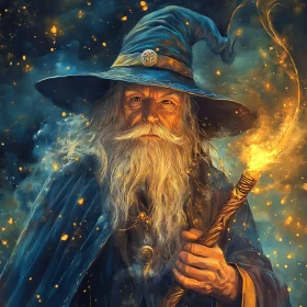 Mystical Wizard with Magical Staff