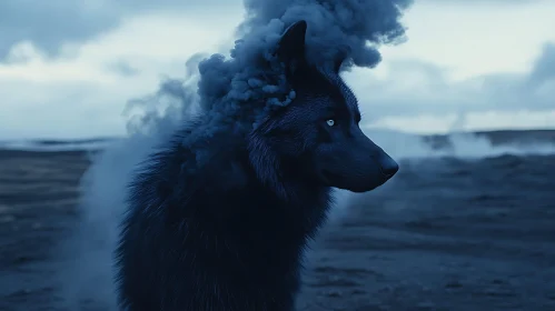 Mystical Wolf with Smoke Crown