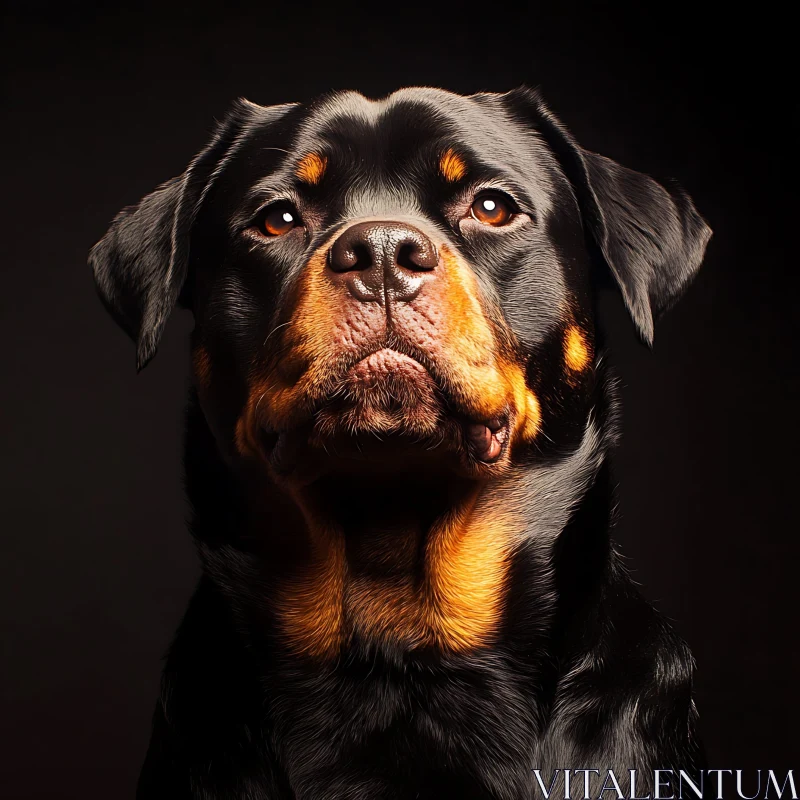 Rottweiler Dog Portrait AI Image