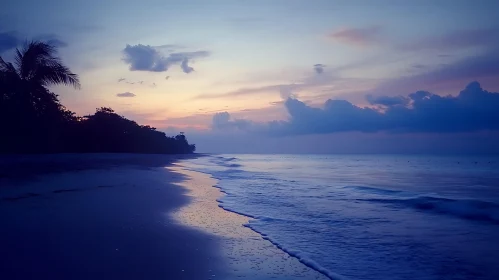 Coastal Twilight Scene with Calm Waters