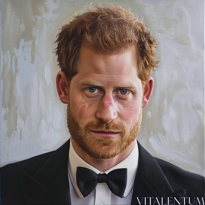 AI ART Formal Tuxedo Portrait of Prince Harry