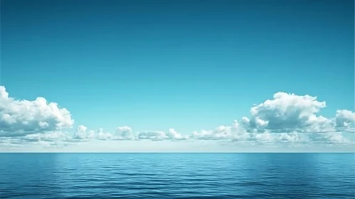 Peaceful Seascape with Clouds