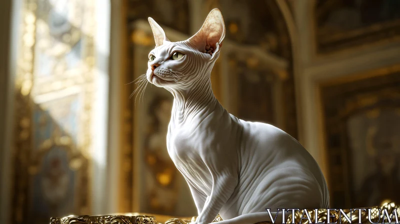 AI ART Exquisite Sphynx Cat Sculpture