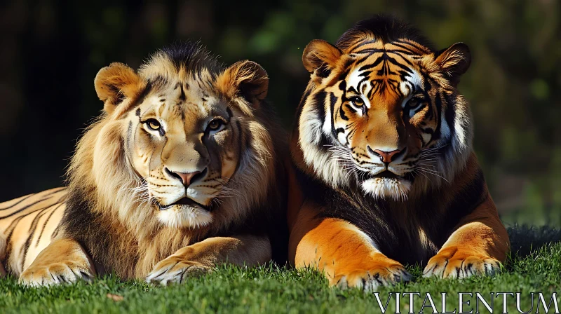 AI ART Portrait of Lion and Tiger