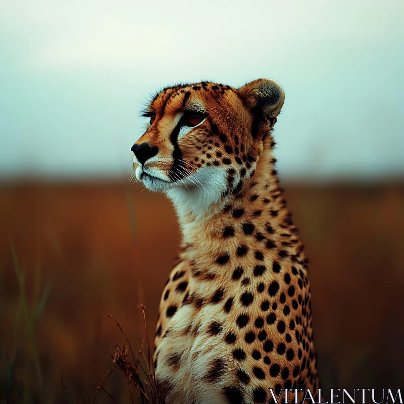 Serengeti Cheetah Portrait AI Image