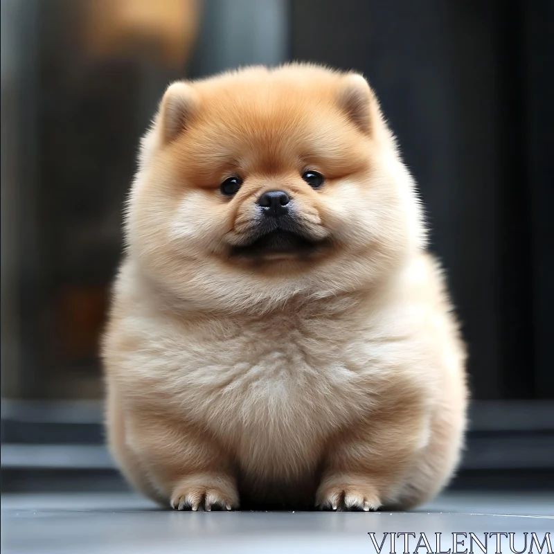 Cute Fluffy Pomeranian Puppy AI Image