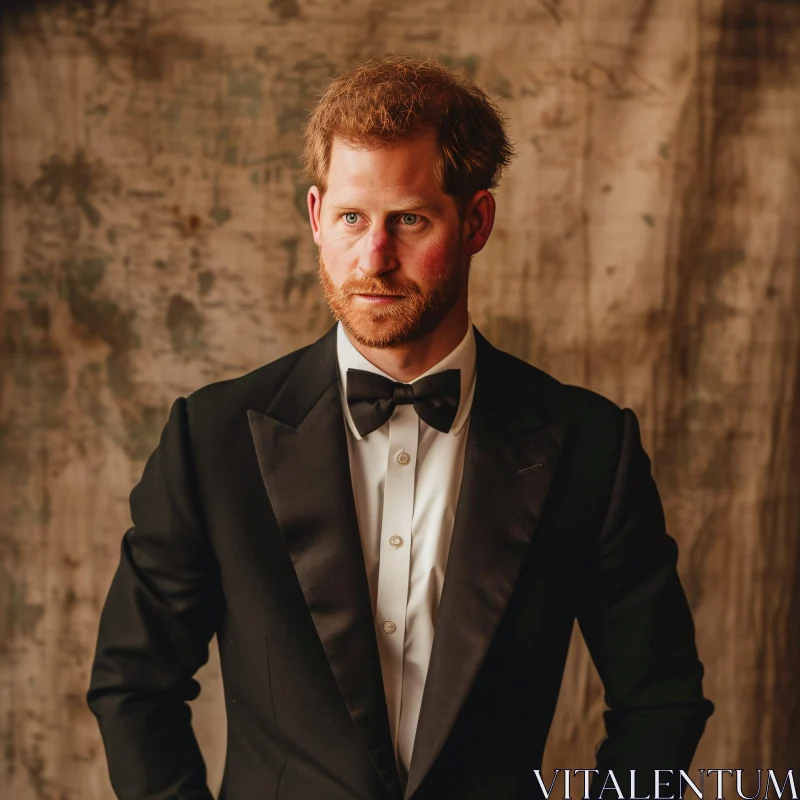 Prince Harry in Formal Attire AI Image