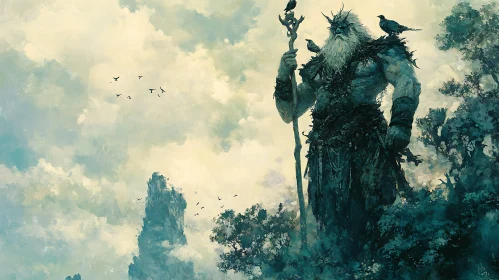 Colossal Forest Guardian with Birds