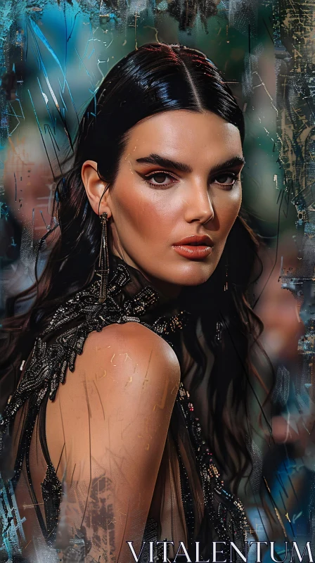 AI ART Glamorous Kendall Jenner in Beaded Fashion