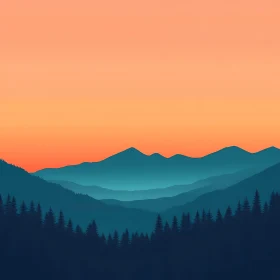 Layers of Mountain and Forest