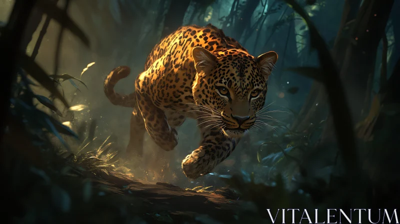 Jungle Predator - Leopard Portrait AI Image