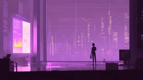 Future City Violet Dreams