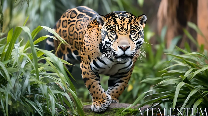 Wild Jaguar in Greenery AI Image