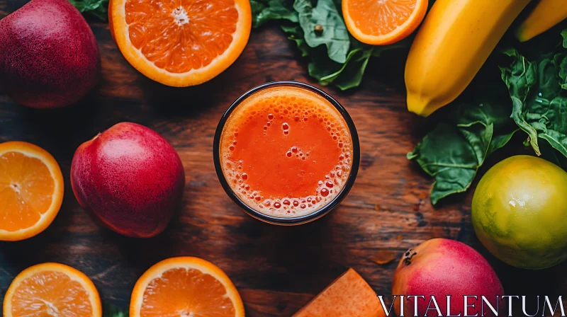 Vibrant Fruit Smoothie Composition AI Image