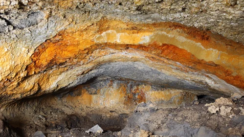 Magnificent Layers of Rock Inside a Cave