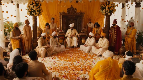 Traditional Ceremony with Floral Adornments