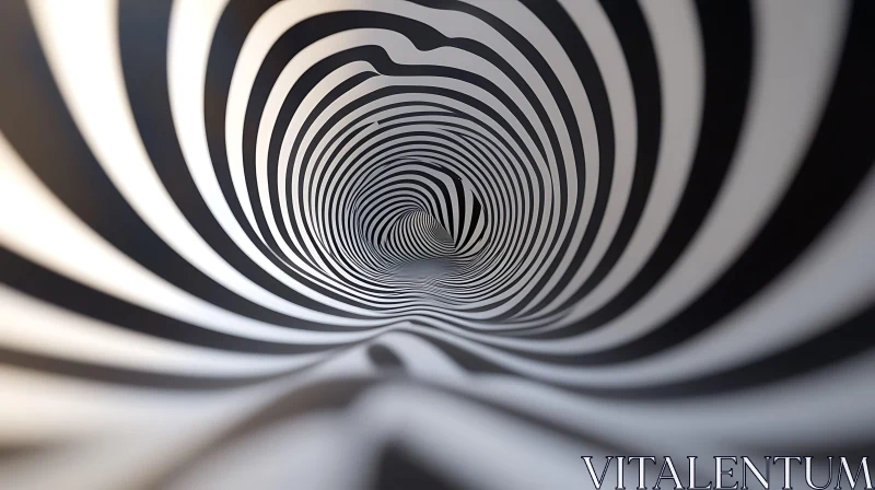 Hypnotic Black and White Vortex AI Image