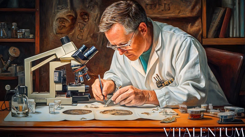 Microscopic Analysis by Researcher