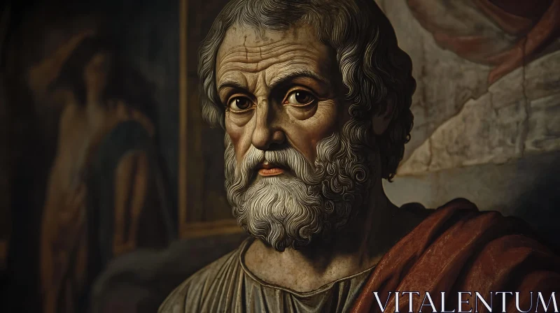 AI ART Ancient Man Portrait Painting