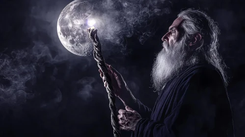 Enchanting Wizard in Moonlight