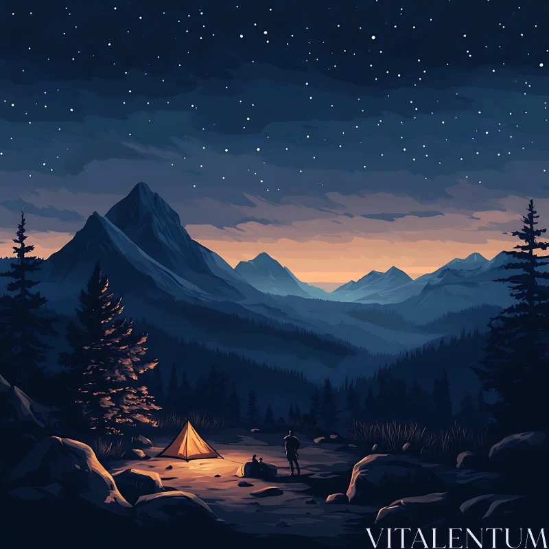 AI ART Starry Night Camping Adventure