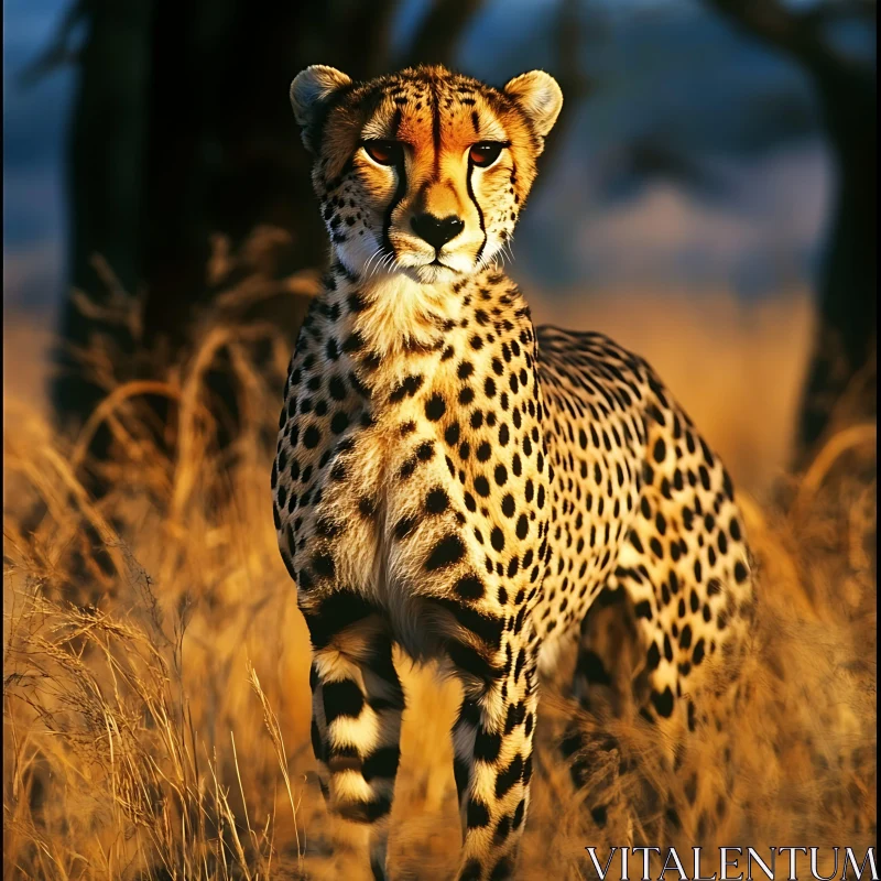 Cheetah in the Grass AI Image