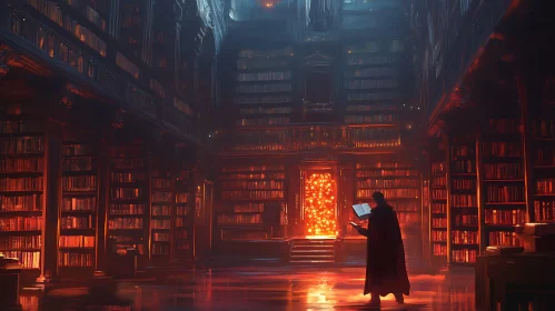 Ancient Library and Luminous Portal