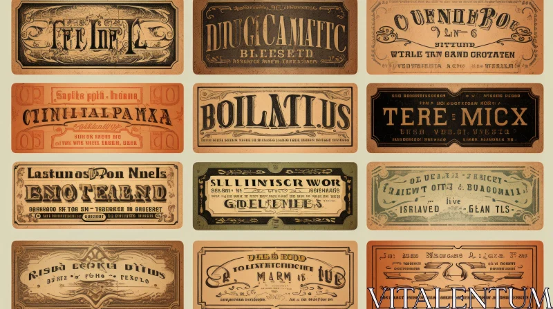 Vintage Apothecary Label Design with Subdued Palettes and Gelatinous Forms AI Image