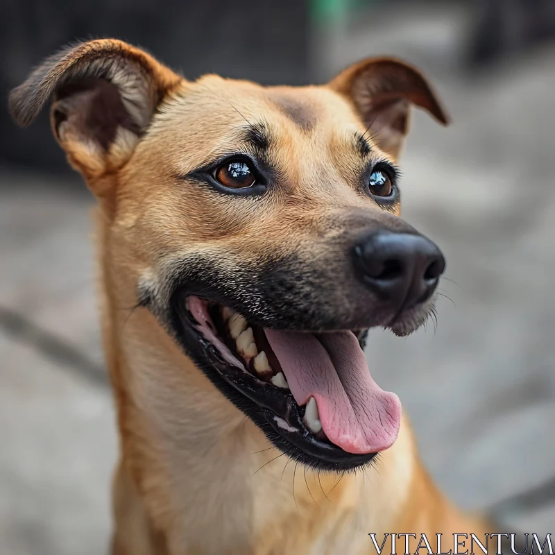 Happy Dog Close-Up AI Image