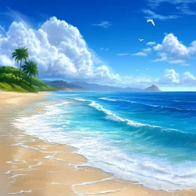 Coastal Paradise: A Tranquil Beach Scene