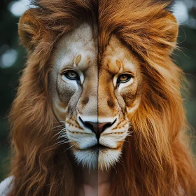 Symmetrical Lion Face Art