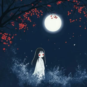 Anime Moonlight Eerie Scene