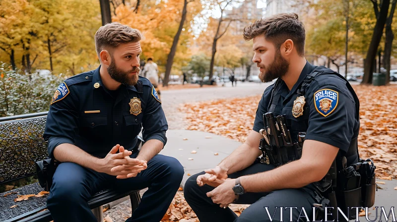 AI ART Autumnal Police Officers Conversation