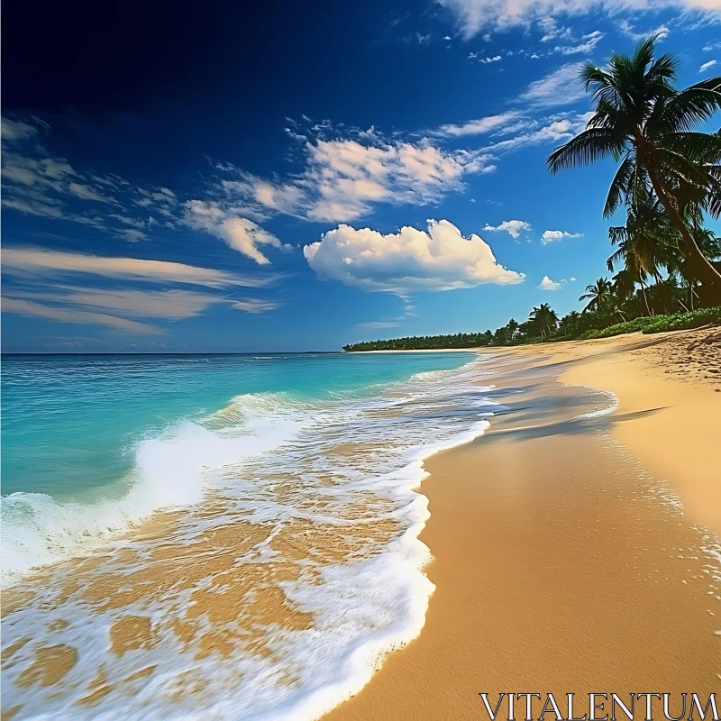 Tropical Paradise Beach View AI Image