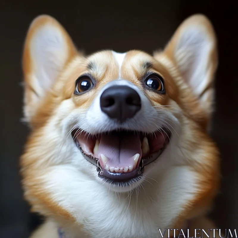 Happy Corgi Image - Cute Dog Photography AI Image