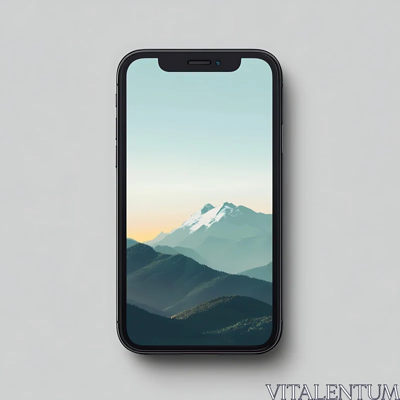 Mountain Range Wallpaper for Mobile AI Image