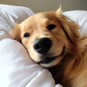 Golden Retriever Resting Comfortably