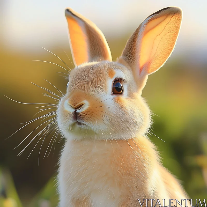 Close-up of a Cute Rabbit AI Image