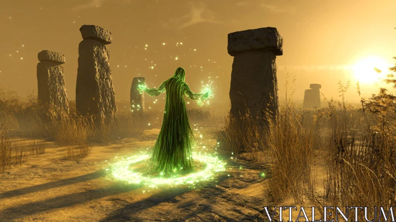 Enchanting Magic in the Stone Field AI Image