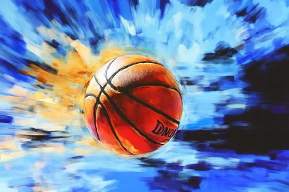 Abstract Basketball Art in Motion AI Generated Image